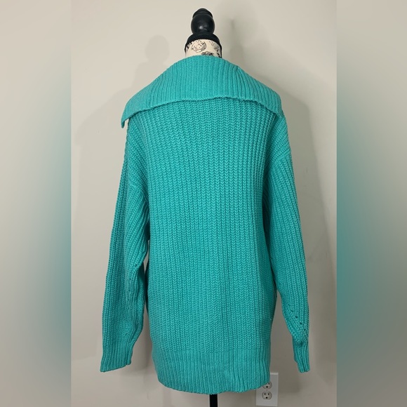 Free People Swim Too Deep Cardi Color Turquoise Size: XS - Picture 2 of 16